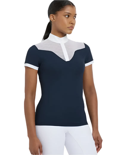 LEMIEUX Emily Show Shirt - Navy Short Sleeve Equestrian Competition Top - Performance Riding Apparel