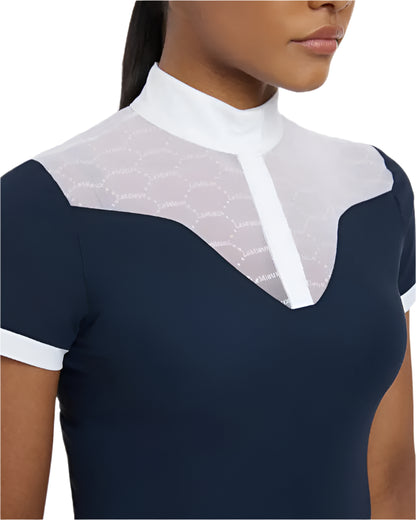 LeMieux Emily Navy Short Sleeve Show Shirt - Equestrian Competition Riding Apparel