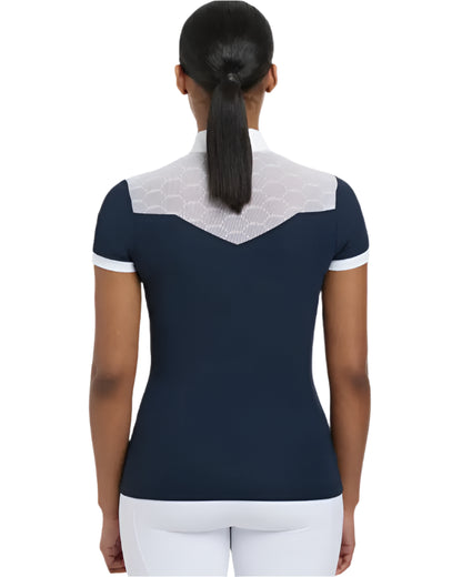 Lemieux Emily Navy Short Sleeve Show Shirt - Equiflair Riding Equestrian Competition Shirt - Breathable Performance Top