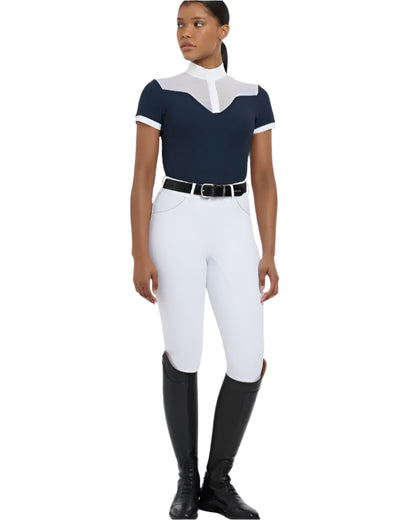 LeMieux Emily Navy Short Sleeve Riding Shirt - Women's Equestrian Competition Apparel | Equiflair