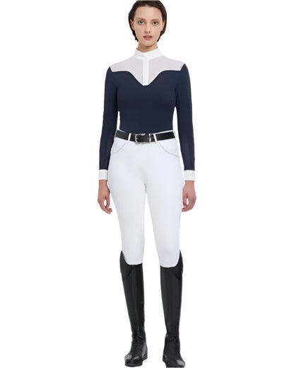 LEMIEUX EMILY Navy Show Shirt: Equestrian Competition Apparel, long sleeve riding top for women