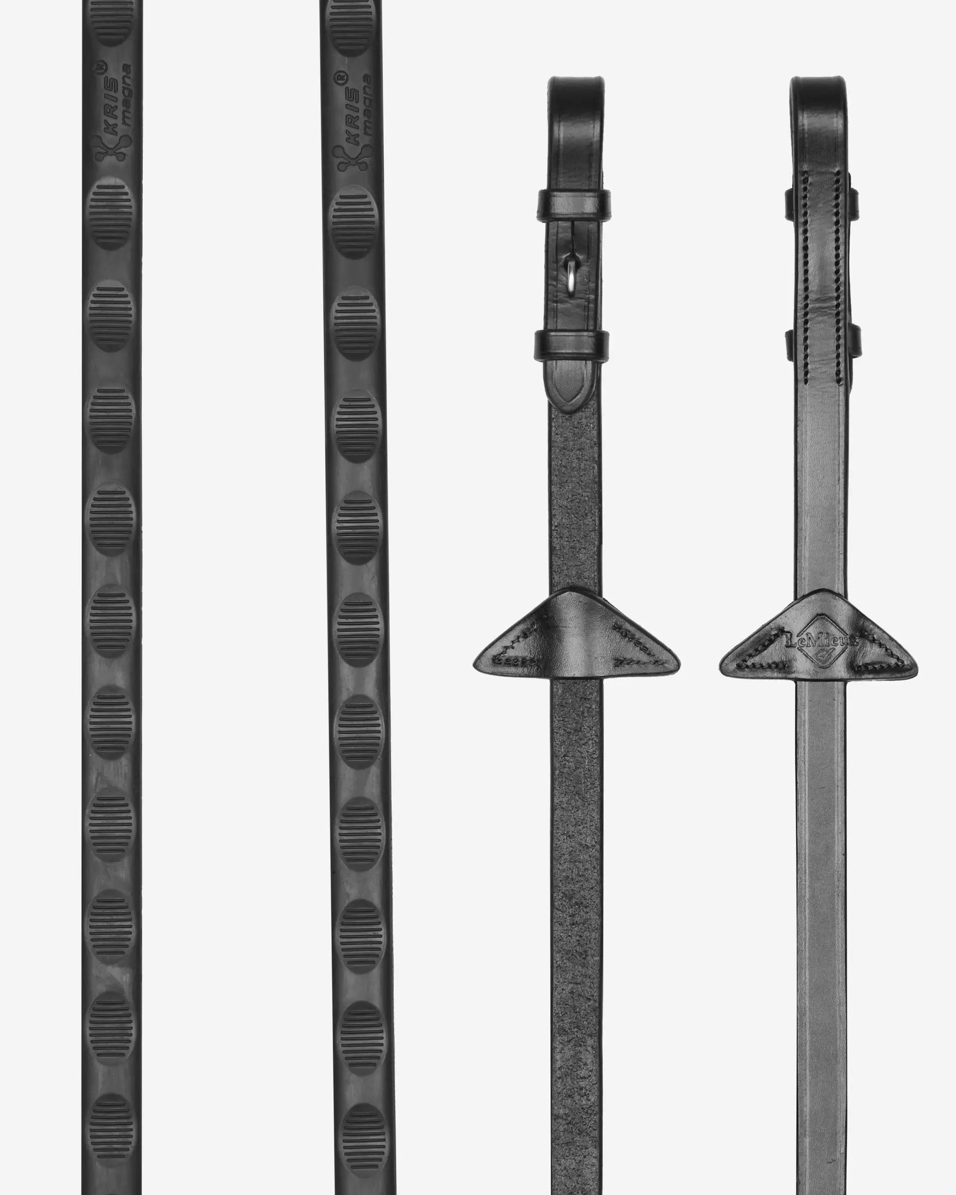 LeMieux Magna Grip Rubber Reins Black/ Silver