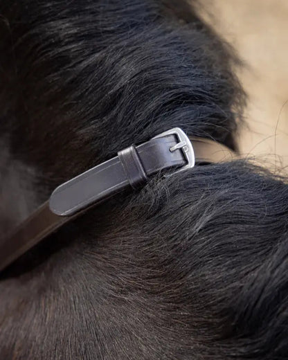LeMieux Magna Grip Rubber Reins - Brown Leather Reins with Silver Buckles for Horse Riding - Equiflair Saddlery
