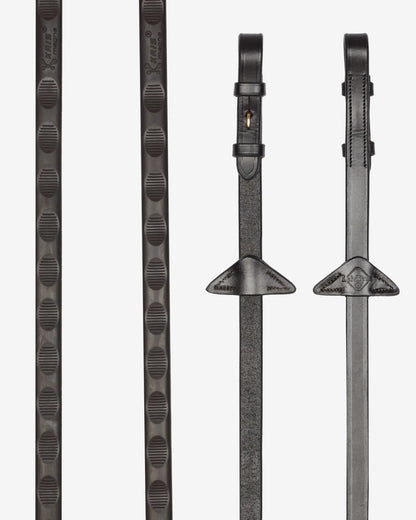 LeMieux Magna Grip Rubber Reins Brown/ Brass