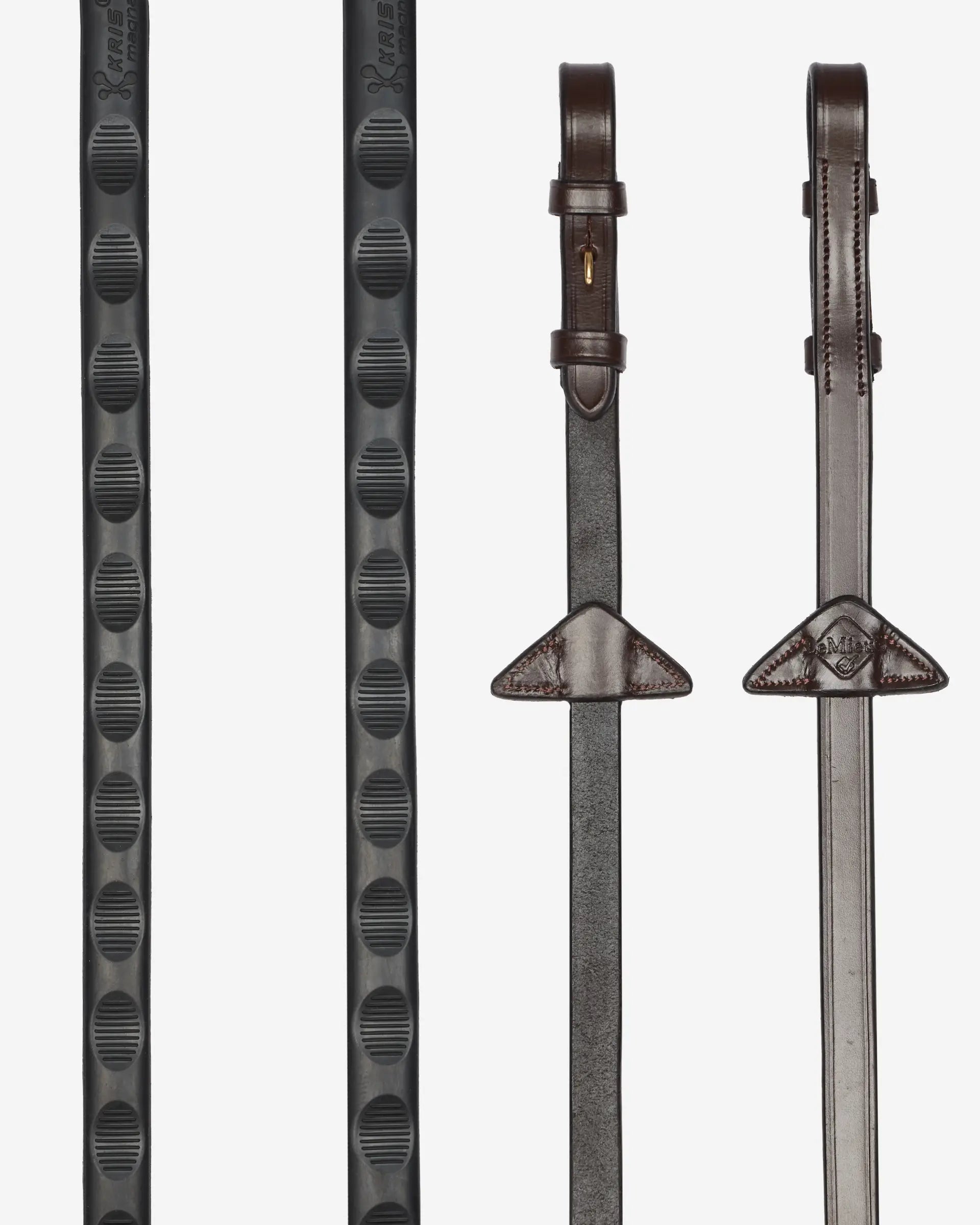 LeMieux LeMieux Magna Grip Rubber Reins Havana/ Brass