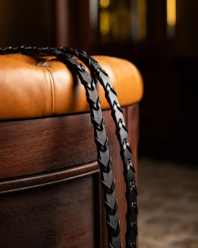 LeMieux Leather Laced Reins Black/ Silver