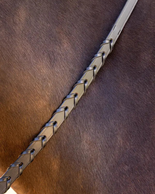 LeMieux Leather Laced Reins Black/ Silver