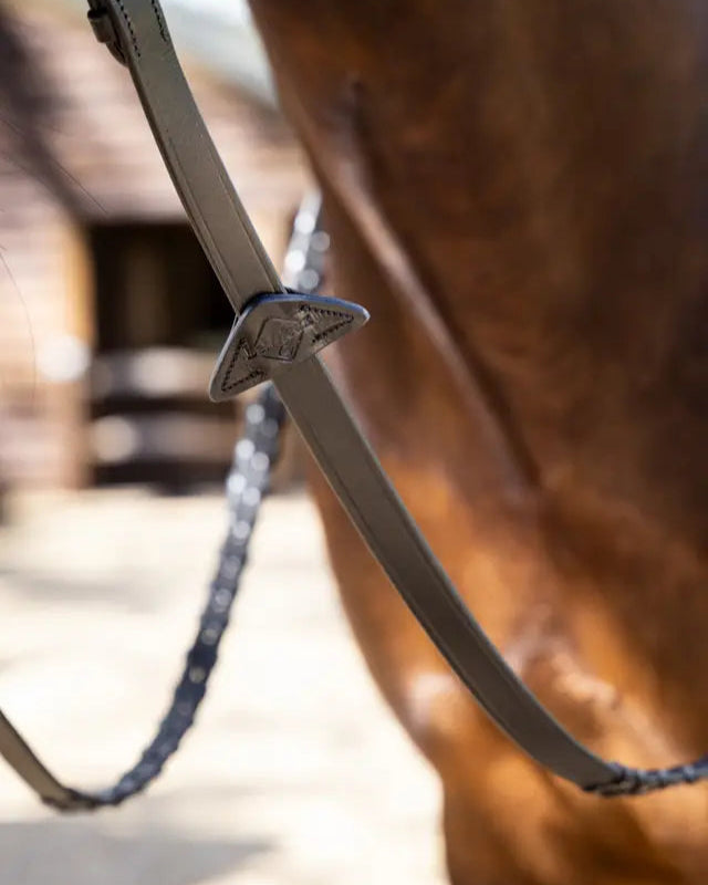 LeMieux Leather Laced Reins Black/ Silver