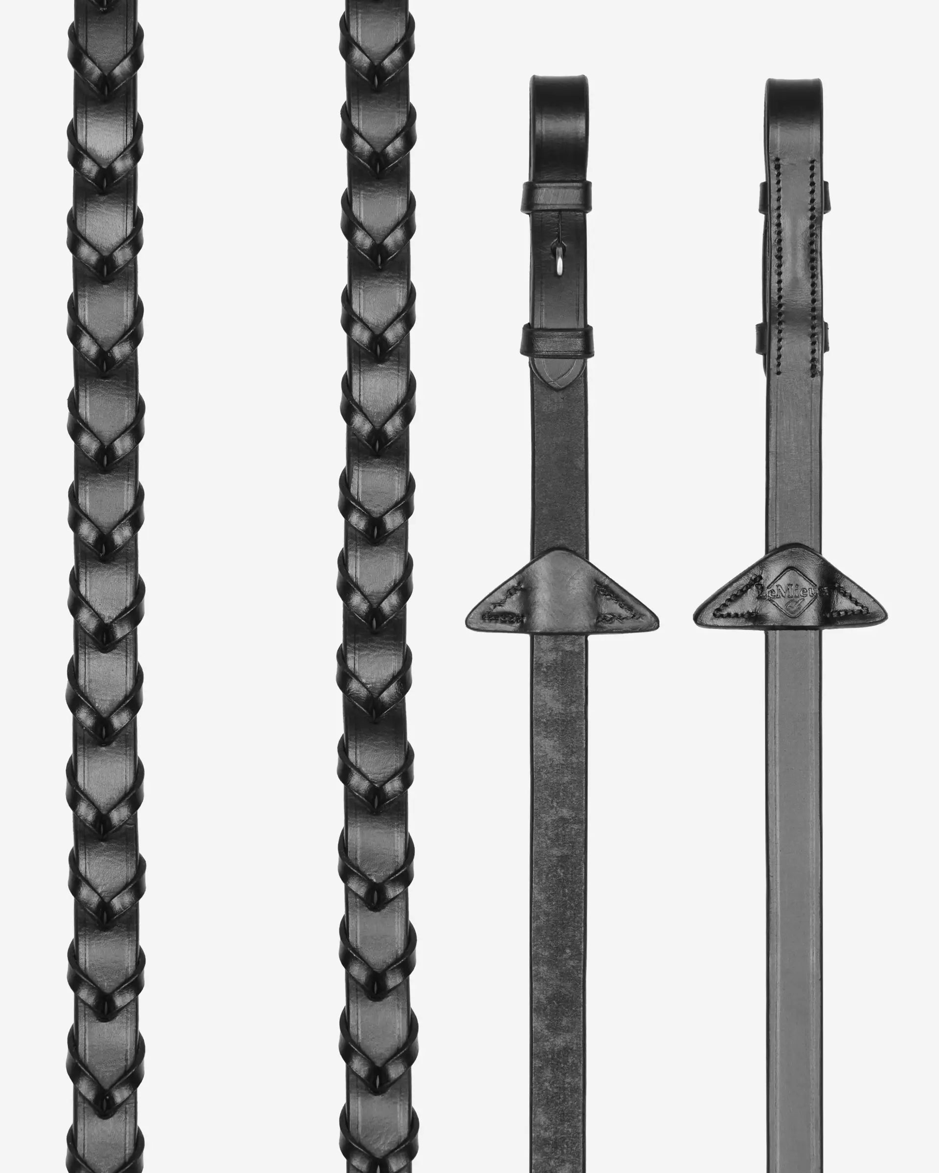 LeMieux Leather Laced Reins Black/ Silver