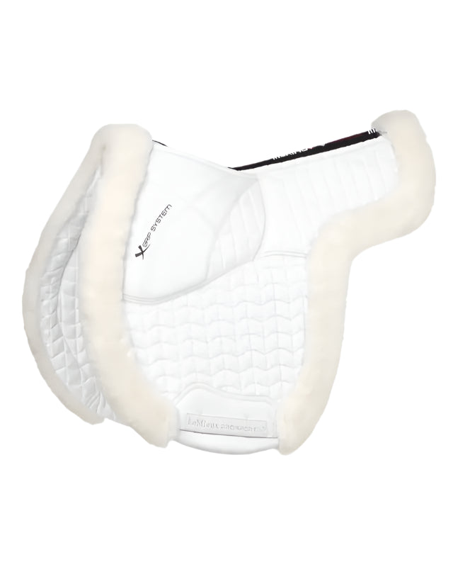 LeMieux Merino+ ProSorb Hunter Saddle Pad White - Sheepskin Lined