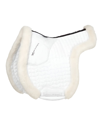 LeMieux Merino+ Hunter Saddle Pad - White. Luxurious horse riding saddle pad with Merino wool for comfort and performance.