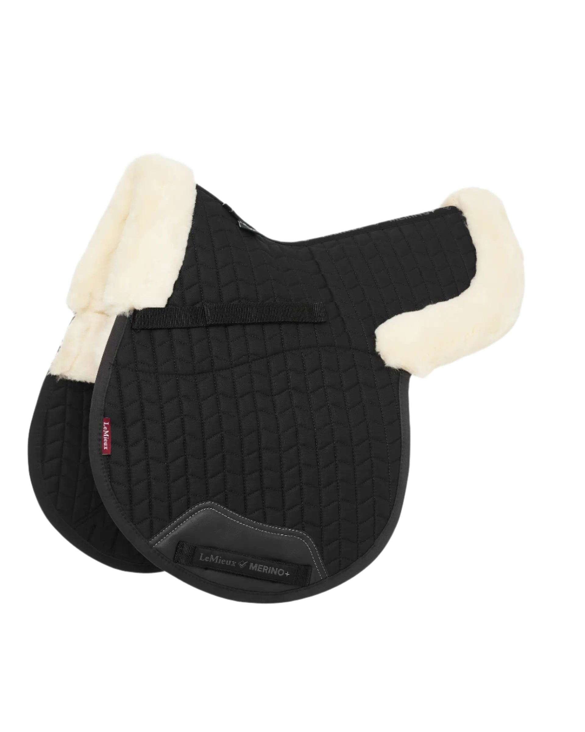 LeMieux Merino+ Half Lined GP Numnah Saddle Pad - Black and Natural Horse Riding Equipment