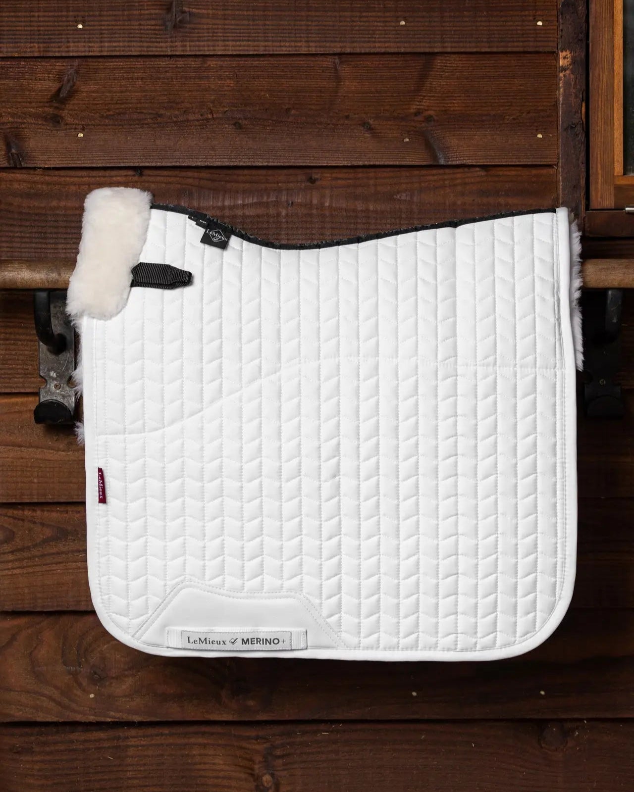LeMieux Merino+ Half Lined Dressage Square White/White