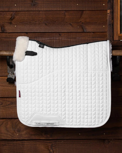 LeMieux Merino+ Half Lined Dressage Square White/White