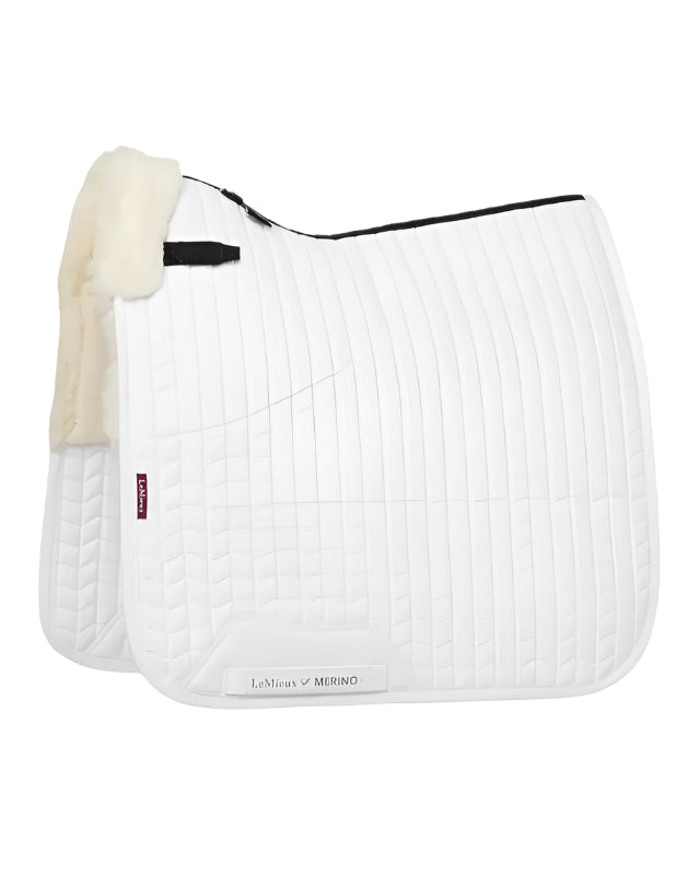 LeMieux Merino+ Half Lined Dressage Square White/Natural