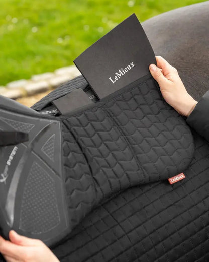 LeMieux ProSorb Black Saddle Pad with Shims | Equiflair | Horse Riding Comfort & Fit