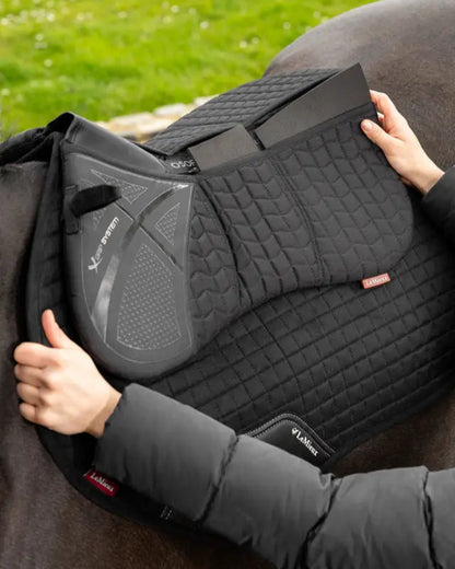 LeMieux ProSorb Black Half Pad for Horses | Quilted Saddle Pad with Shims