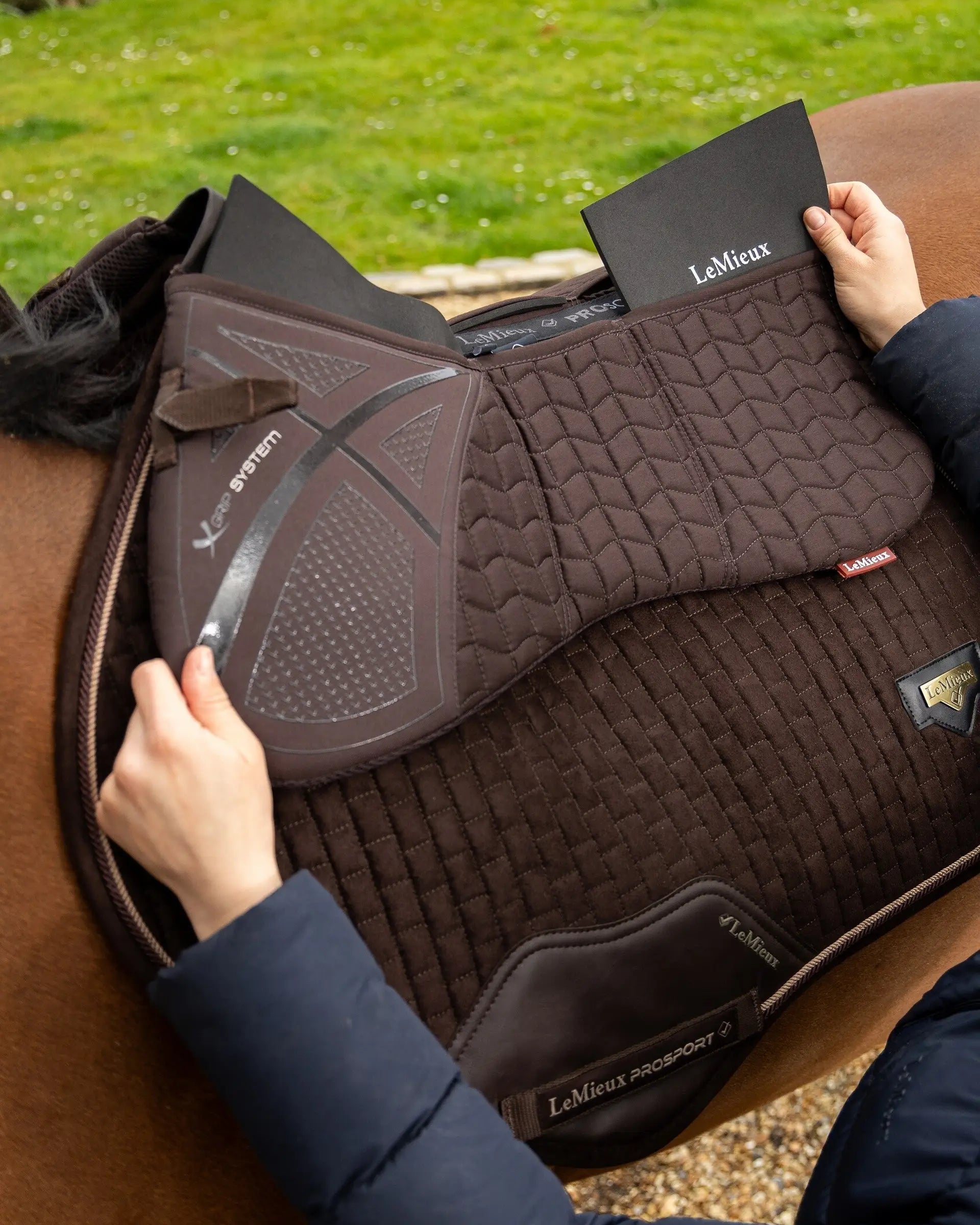 LeMieux ProSorb Plain 3 Pocket Quilted Half Pad Brown