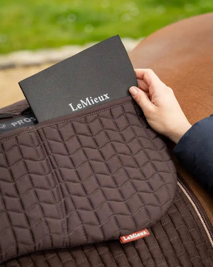 LEMIEUX PROSORB PLAIN 3 POCKET QUILTED HALF PAD BROWN | Equine Saddle Pad | Comfort and Performance
