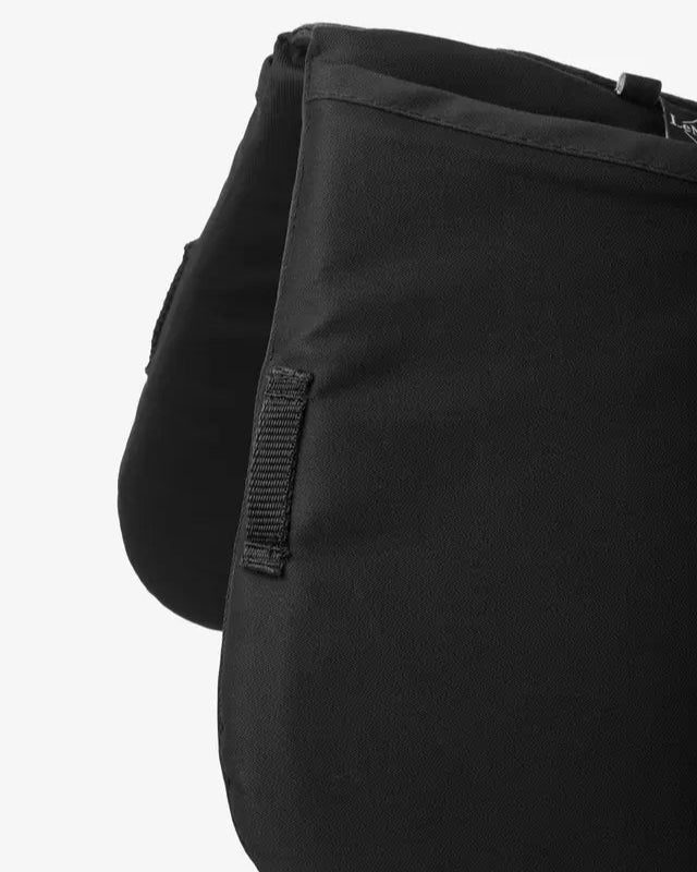 LeMieux ProSorb Plain 2 Pocket Half Pad - Black - Horse Saddle Pad with Pockets and Shims for Pressure Relief