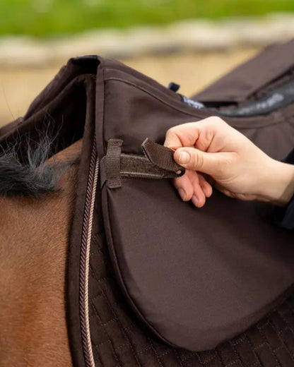 LEMIEUX ProSorb Brown Horse Half Pad: Adjusting Pocket for Perfect Fit. Saddle pad with pockets. Expert Comfort & Support