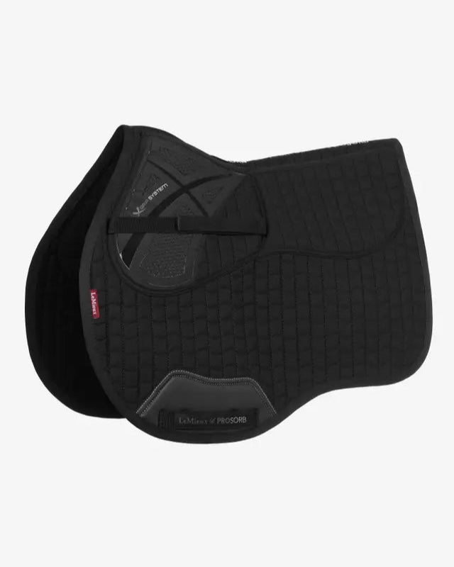 Lemieux ProSorb Plain 2 Pocket GP Square Black Saddle Pad | Equestrian Horse Riding Tack