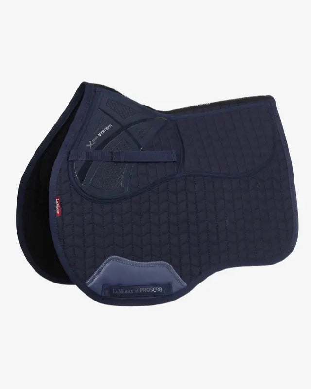 LeMieux ProSorb Navy GP Square Saddle Pad with X-Grip System, Foam Shims - Equiflair