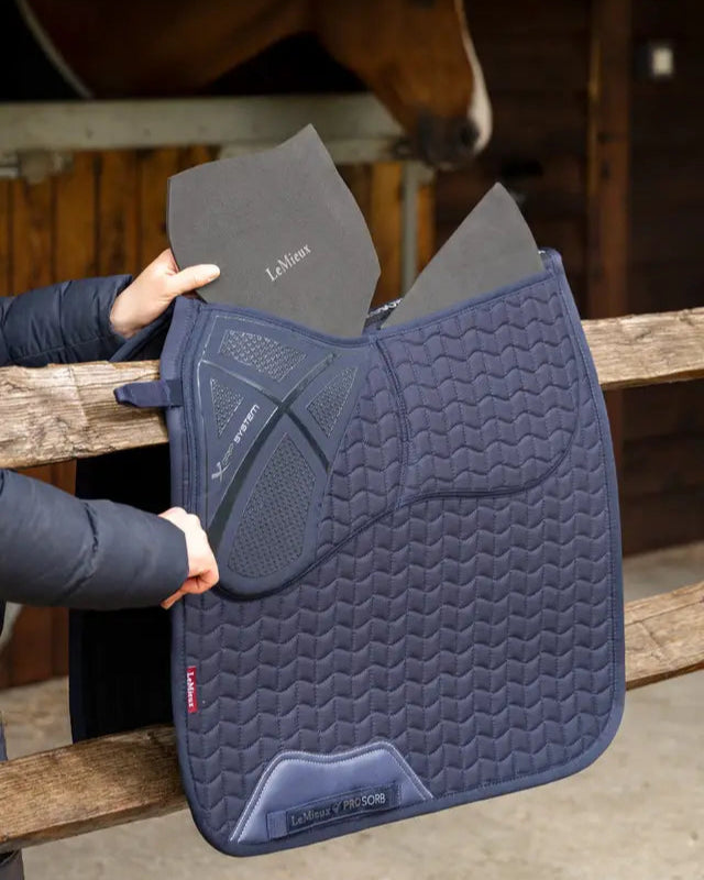 LeMieux ProSorb Plain 2 Pocket Dressage Square Navy