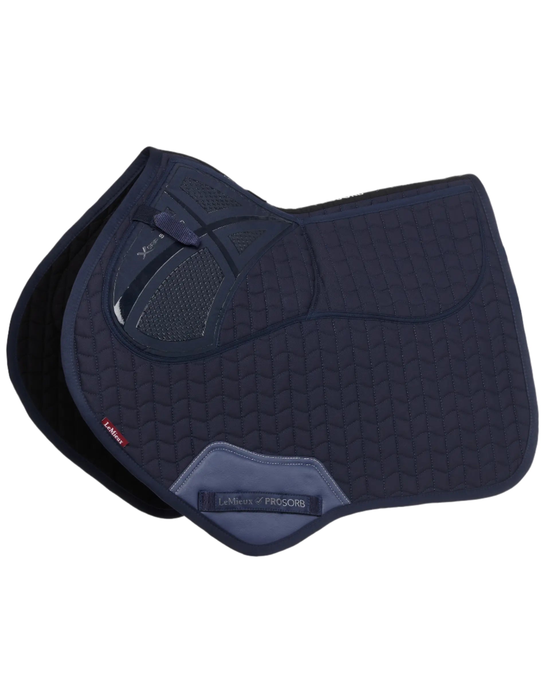 LeMieux ProSorb Plain 2 Pocket Close Contact Saddle Pad - Navy Blue | Horse Riding Equipment