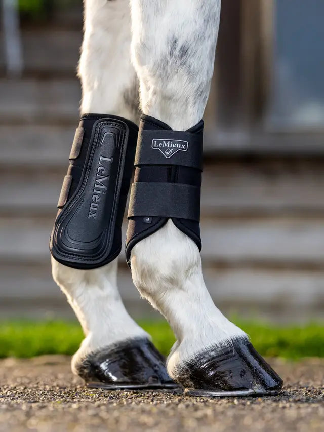 Lemieux Grafton Brushing Boots Black for Horses | Equestrian Leg Protection
