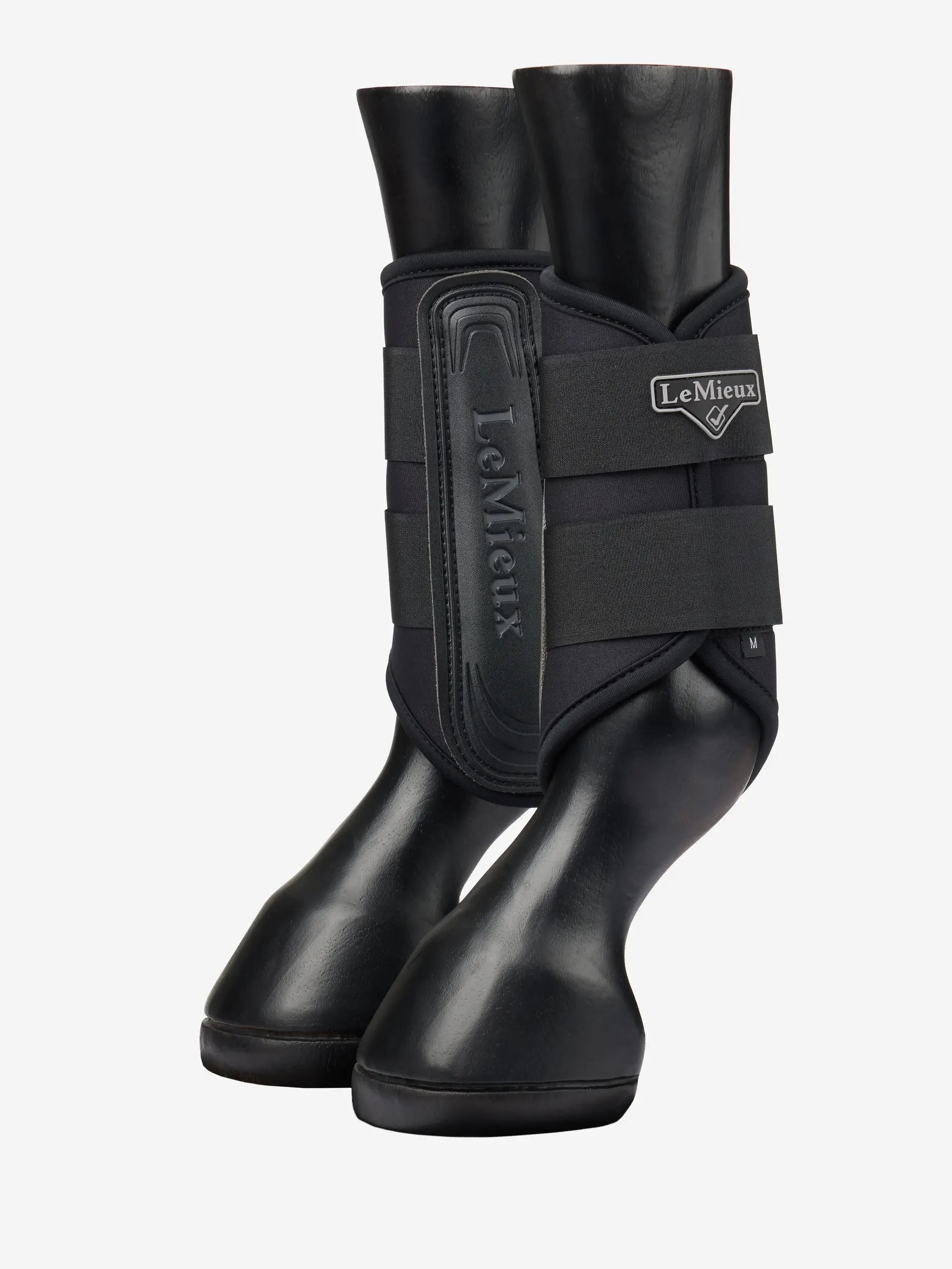 LeMieux Grafter Brushing Boots Black - Horse Leg Protection, Schooling, Turnout, Competition, Durable, Breathable, Secure Hook & Loop Straps