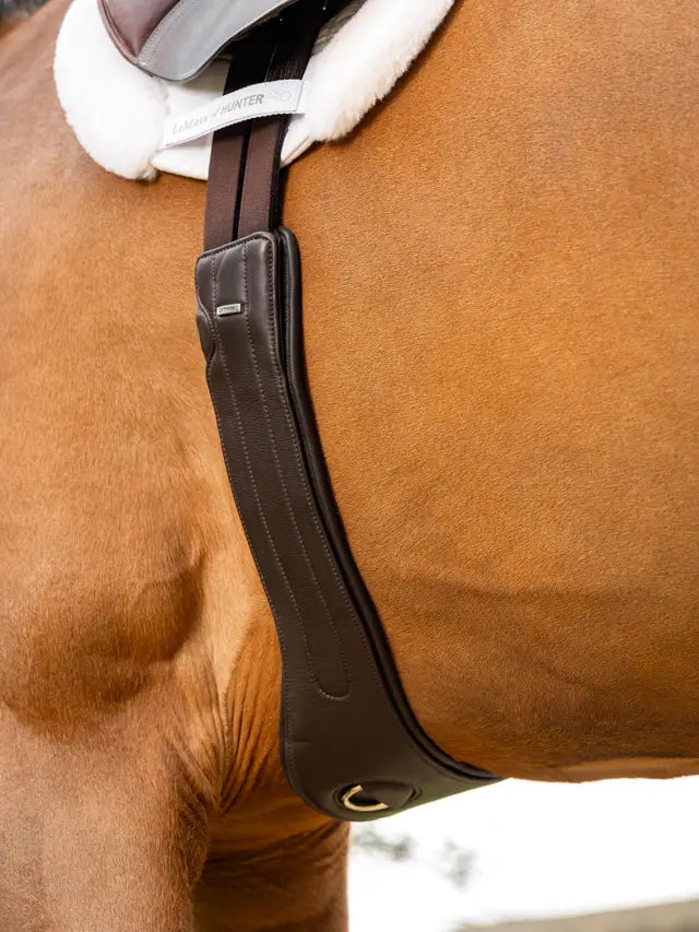 LeMieux Hunter Girth: Premium Havana Leather Equine Girth with Detachable Non-Slip Liner from Equiflair