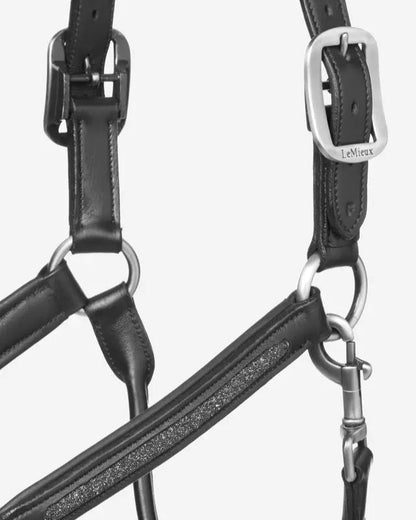 LeMieux Leather Crystal Headcollar Black