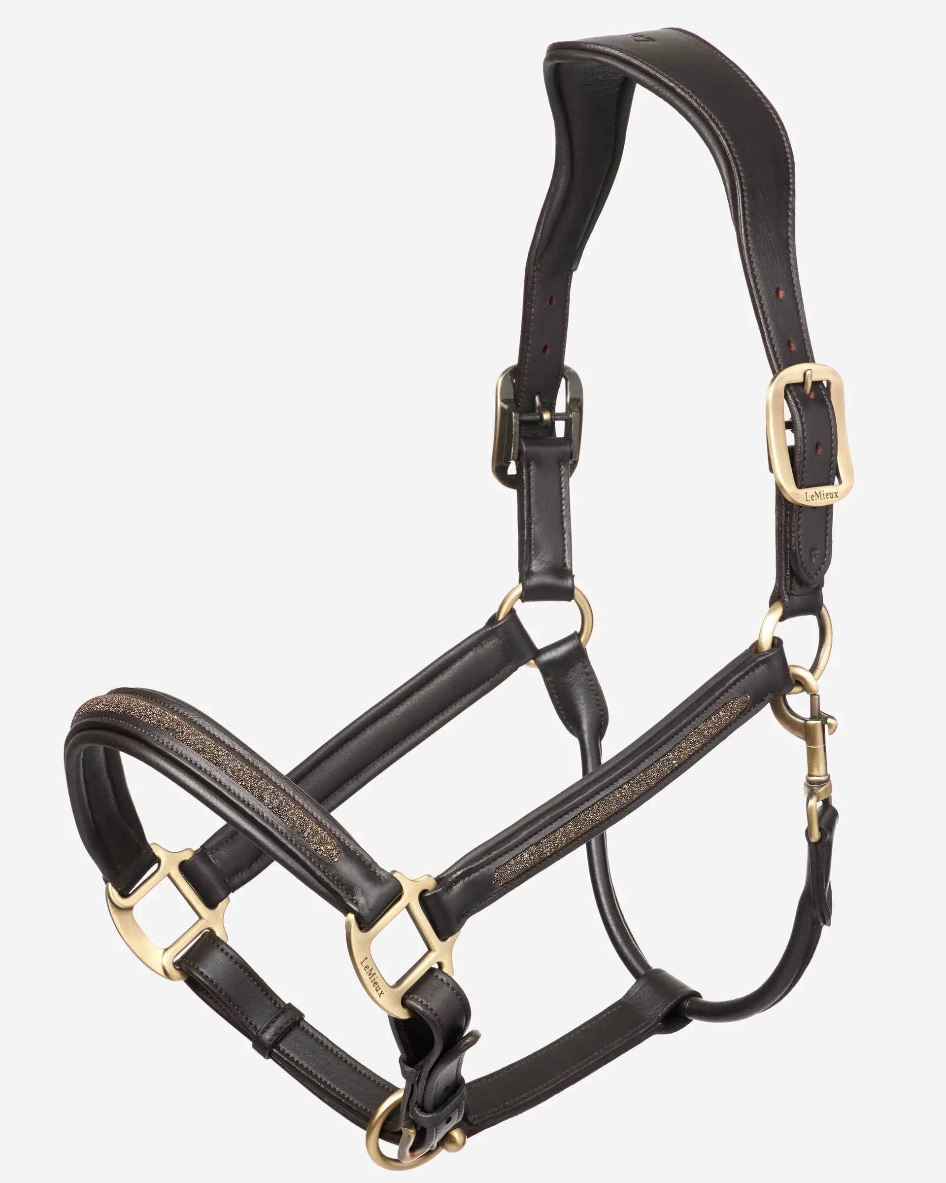 LeMieux Leather Crystal Headcollar Brown