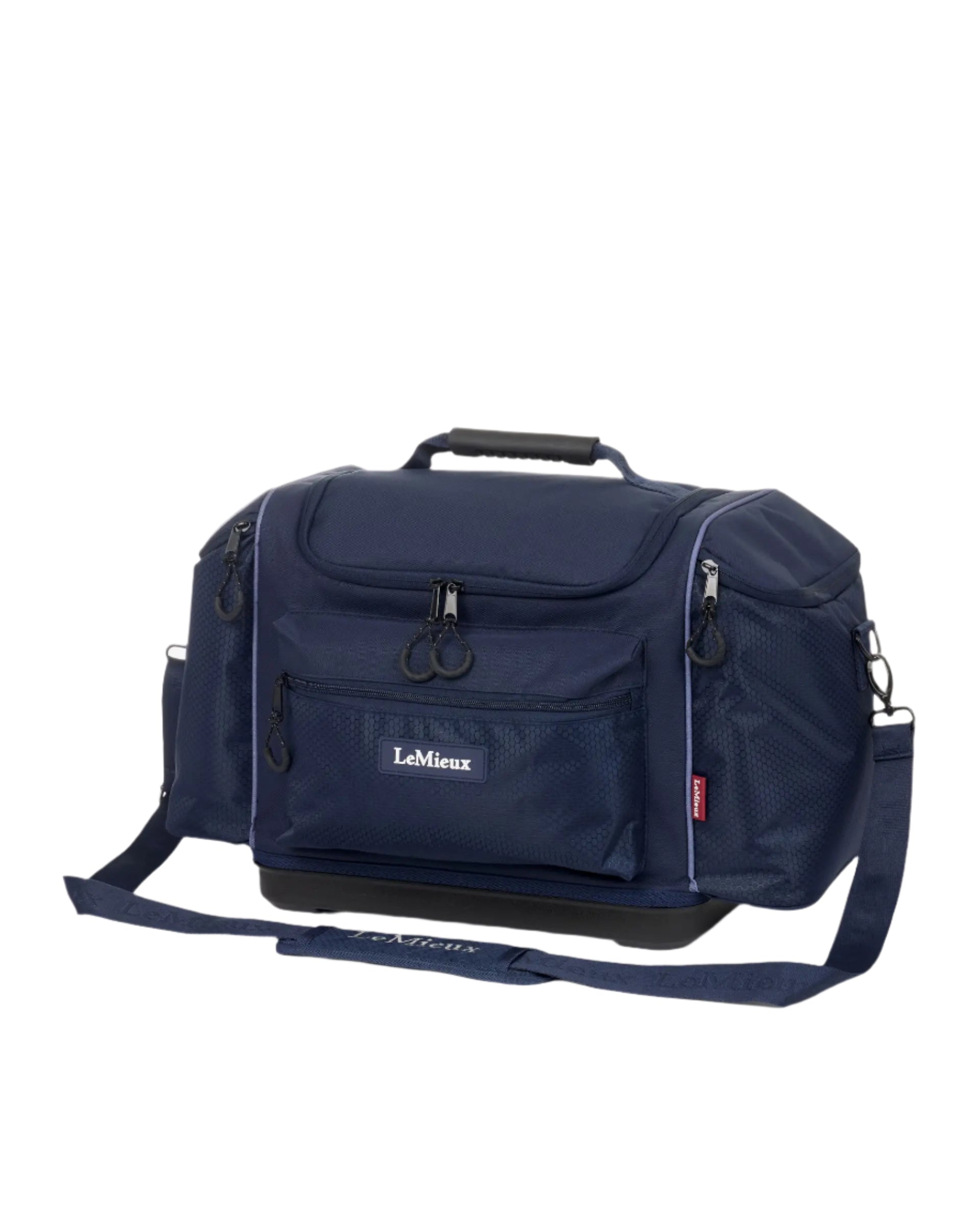 LeMieux Grooming Kit Pro - Navy Equestrian Grooming Organizer Bag with Adjustable Dividers, Shoulder Strap. Equiflair