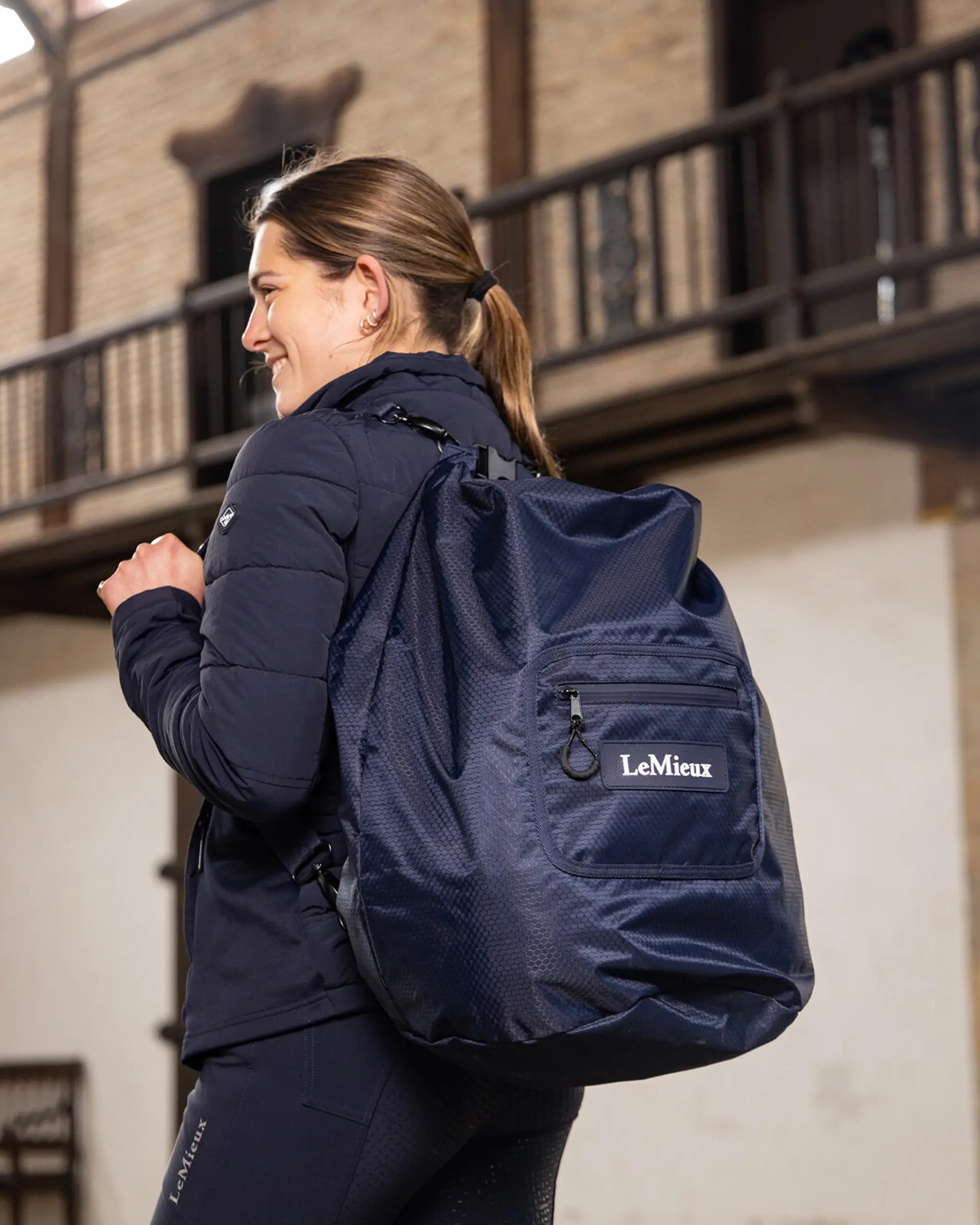 LeMieux Carry All Backpack Navy: Versatile & Water-Resistant Equestrian Gear Bag for Boots & Kit | Equiflair Saddlery