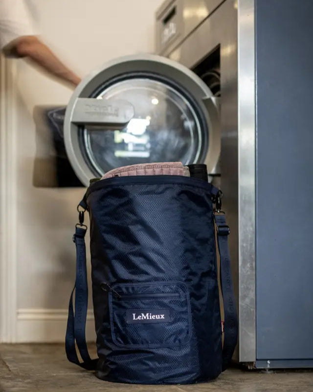 LeMieux Carry All Backpack Navy - Laundry Bag for Equestrian Gear, Horse Riding Kit Bag