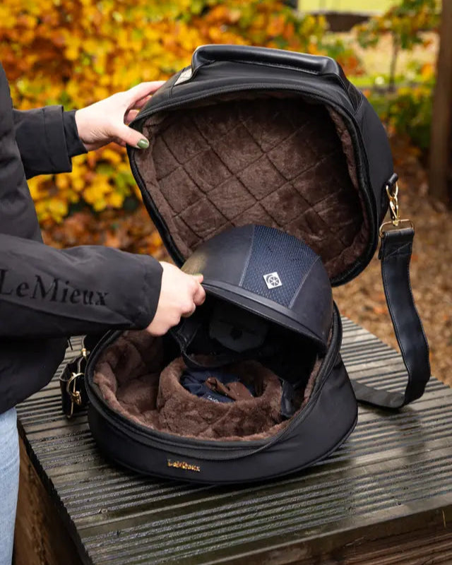 LEMIEUX LUXE HAT BOX BLACK: Equestrian Helmet Carrier, Equiflair Store