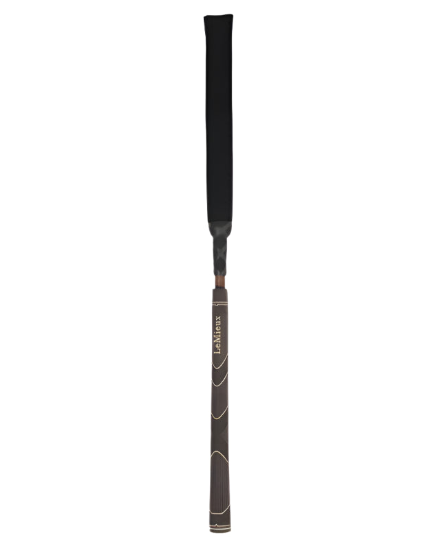 LEMIEUX GRIP-TEK Junior Baton Black Riding Whip - Non-Slip Grip, Short Length, Velvet Feel. Horse Riding Equipment.