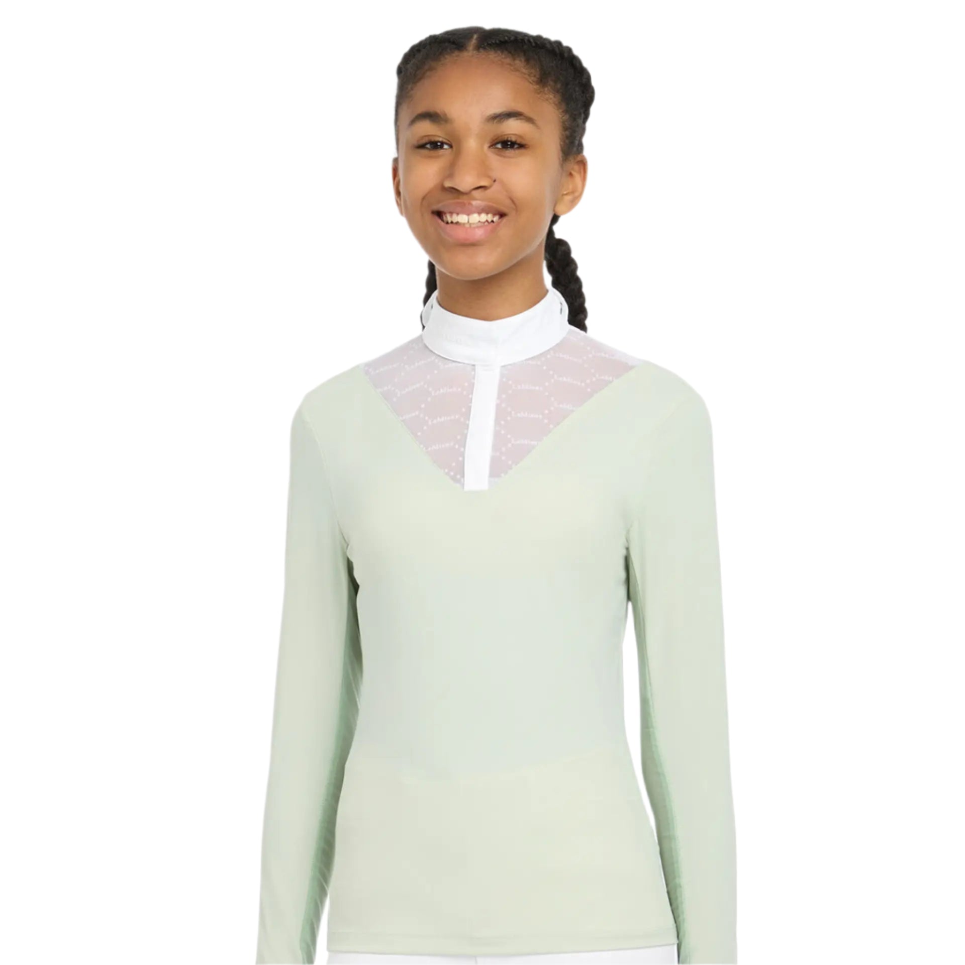 LEMIEUX YOUNG RIDER EVA PISTACHIO Show Shirt - Girl's Equestrian Performance Apparel Competition Top by Equiflair