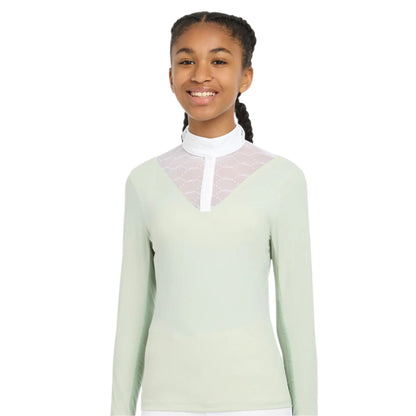 LEMIEUX YOUNG RIDER EVA PISTACHIO Show Shirt - Girl's Equestrian Performance Apparel Competition Top by Equiflair