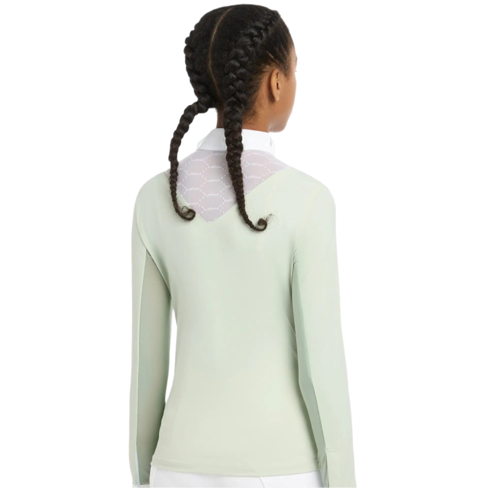 LEMIEUX Young Rider Eva Long Sleeve Show Shirt Pistachio Back View | Equestrian Apparel