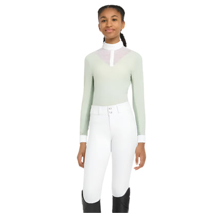 LEMIEUX Young Rider Eva Long Sleeve Show Shirt Pistachio | Equiflair Equestrian Apparel