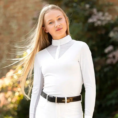 LeMieux Young Rider Eva White Show Shirt - Long Sleeve Equestrian Apparel