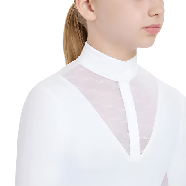 LEMIEUX Young Rider Eva White Long Sleeve Show Shirt: Equestrian Apparel for Kids and Teens