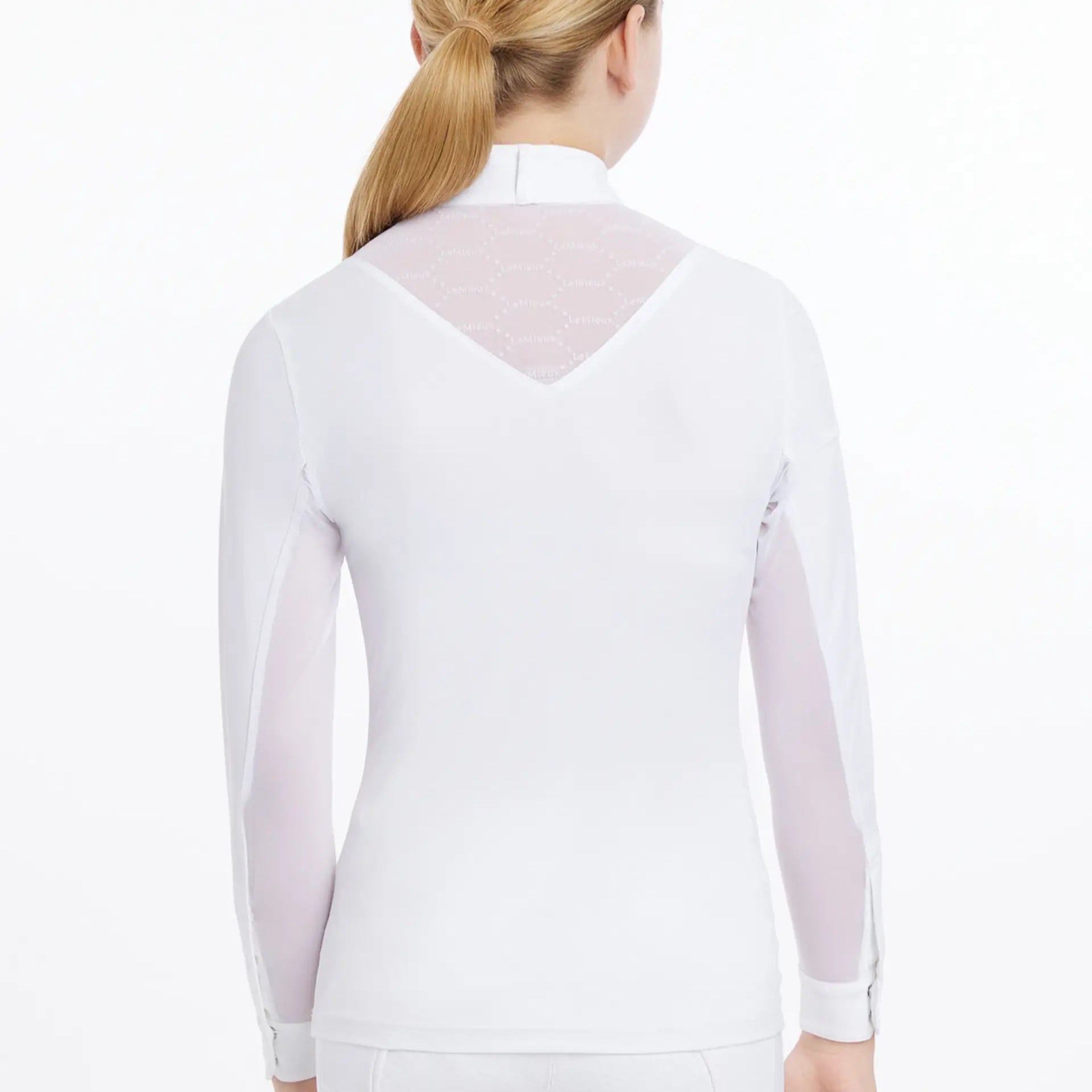 LeMieux Young Rider Eva Show Shirt White: Equestrian Performance Long Sleeve Shirt for Kids