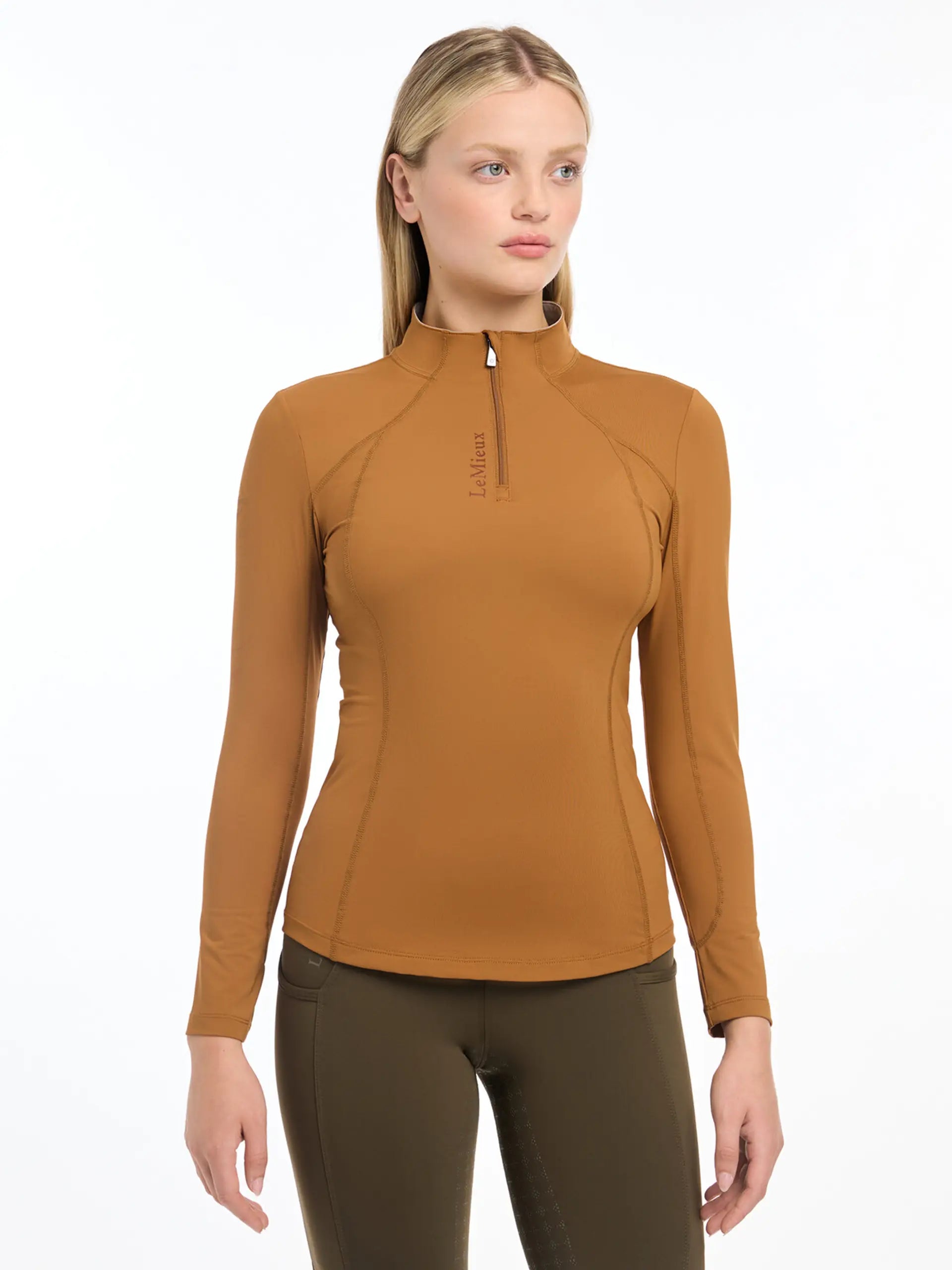 LeMieux Base Layer Ginger - Women's Long Sleeve Quarter Zip Riding Shirt | Equiflair