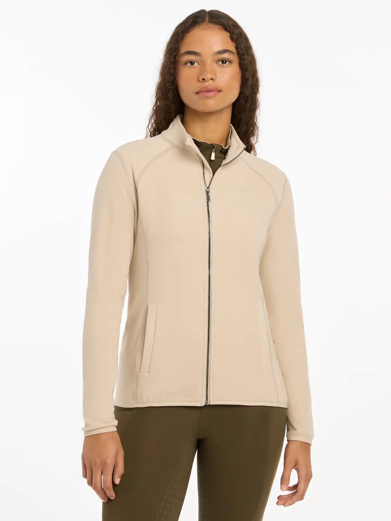LeMieux Faye Fleece Zip Through Stone: Stylish and Warm Riding Jacket