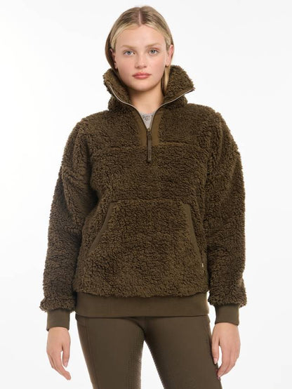 Lemieux Tara Alpine Teddy Fleece Pullover for Women | Cozy Quarter Zip Equestrian Top
