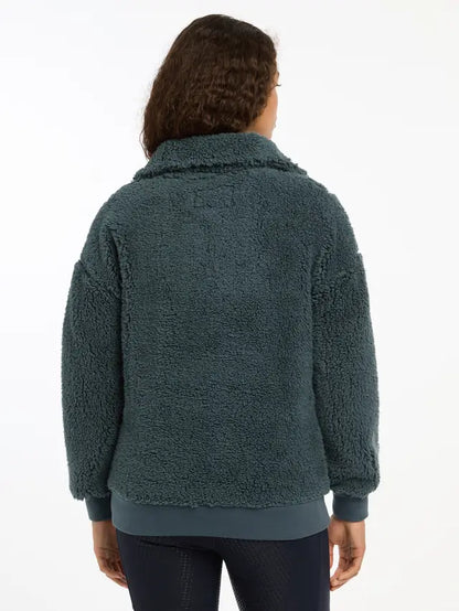 Lemieux Tara Teddy Fleece Petrol - Women's Soft Pullover for Riding & Casual Wear